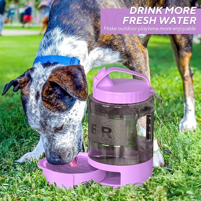 Dog Water Bottle Portable Travel - 77oz Large Travel Water Bowl for Dogs Camping Hiking Beach Traveling Essentials,Big Pet Bottles Bowl Water Dispenser for On The Go Park Car Walking Accessories