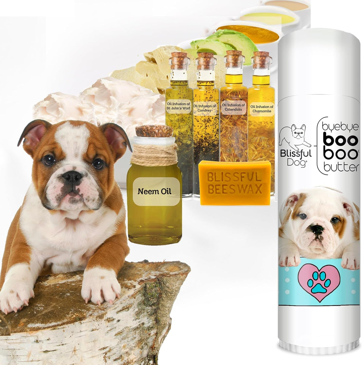 The Blissful Dog .50 oz Tube Bulldog Booboo Butter