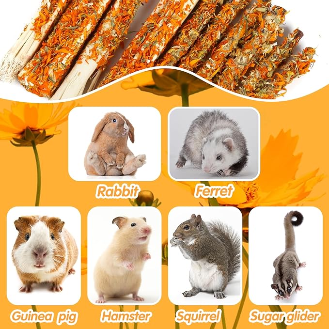 Apple Sticks for Rabbits, Natural Bunny Chew Toys Wood Treats Food for Small Animals,Hamsters, Chinchillas Squirrel Bunny Guinea Pigs Small Pet Apple Chew Sticks