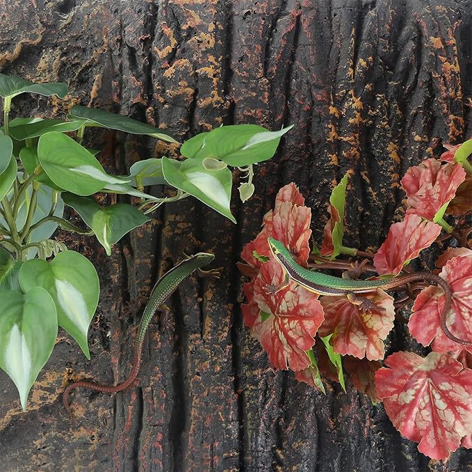 IBWell Fake Reptile Plants for Reptile Terrarium Plants, Reptile Plant Décor, Turtle Tank Plants with Suction Cup