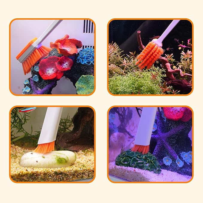 Small Fish Tank Cleaner Brush, Algae Scraper for Aquarium, Glass Aquarium Cleaning Tool, Fish Tank Cleaner Adapted for Glass and Acrylic Aquariums
