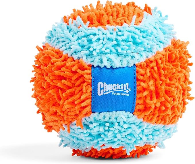 Chuckit! Indoor Fetch Ball Dog Toy for Dogs - Interactive Dog Toys for Boredom, 4.75 Inch, Orange and Blue