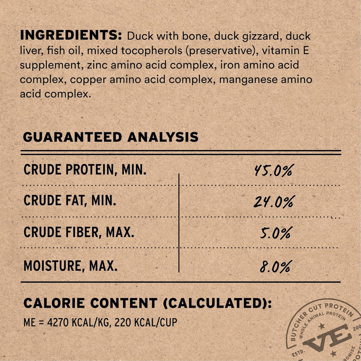 Vital Essentials Freeze-Dried Raw Duck Meal or Mixer Dog Food Crunchy Mini Nibs, 5.5 oz