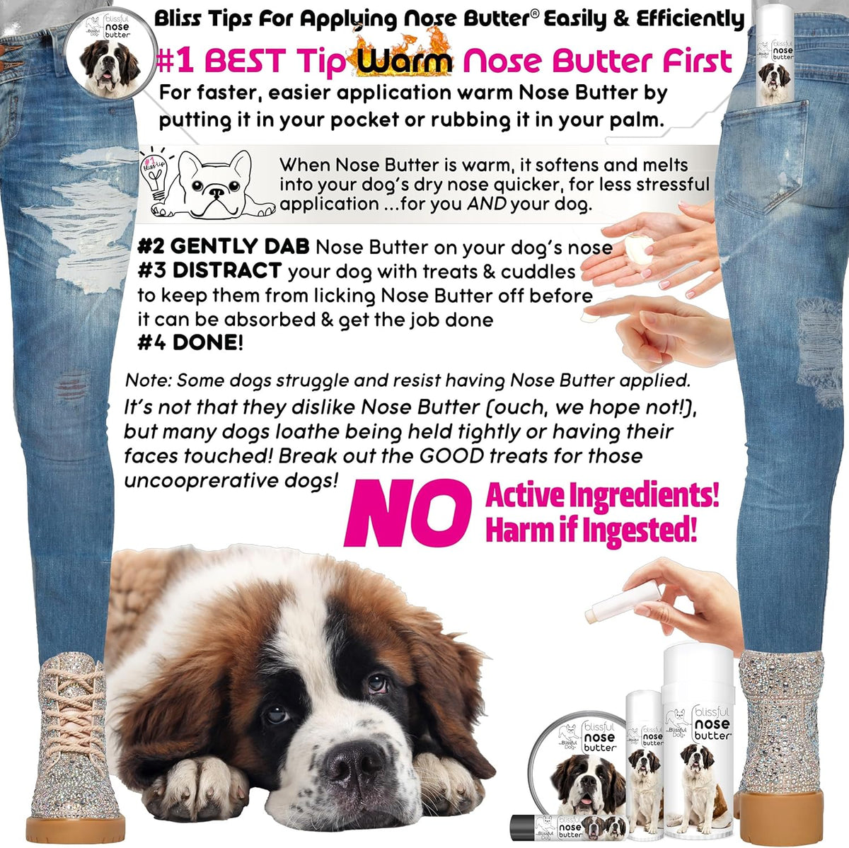 The Blissful Dog Saint Bernard Unscented Nose Butter, 16oz