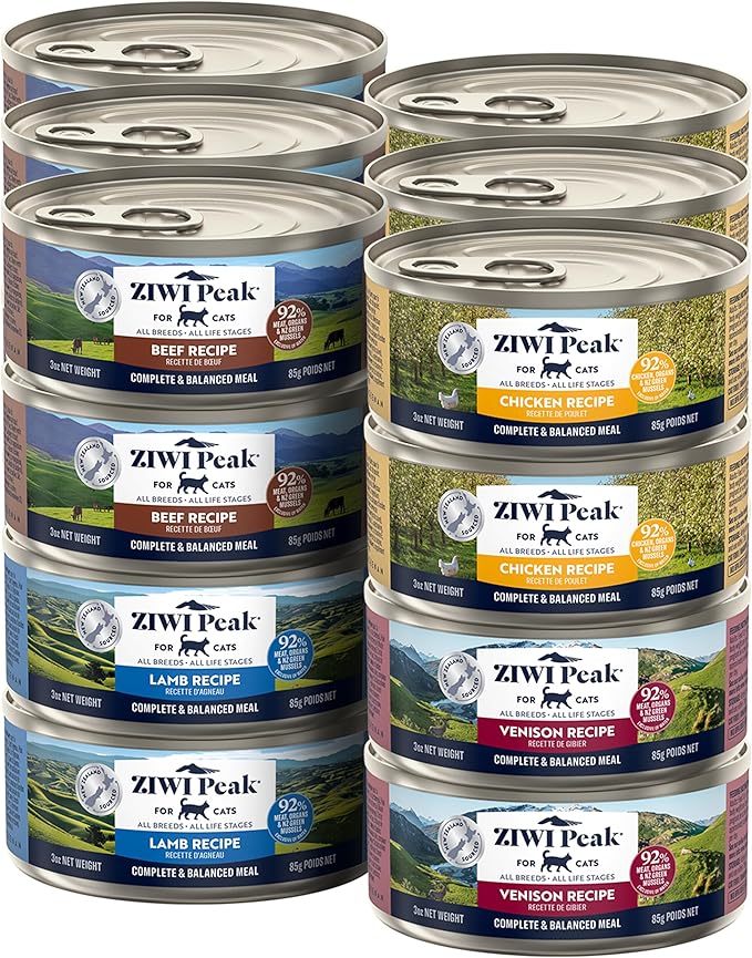 ZIWI Peak Wet Cat Food Variety Pack - Beef, Chicken, Lamb, Venison, 24 Pack (3oz Each)