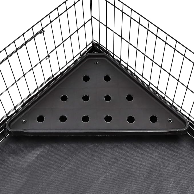 Amazon Basics Leakproof Canvas Bottom Guinea Pig Pet Cage with Divider Set, Black, 47.6"L x 24.2"W x 14.0"H