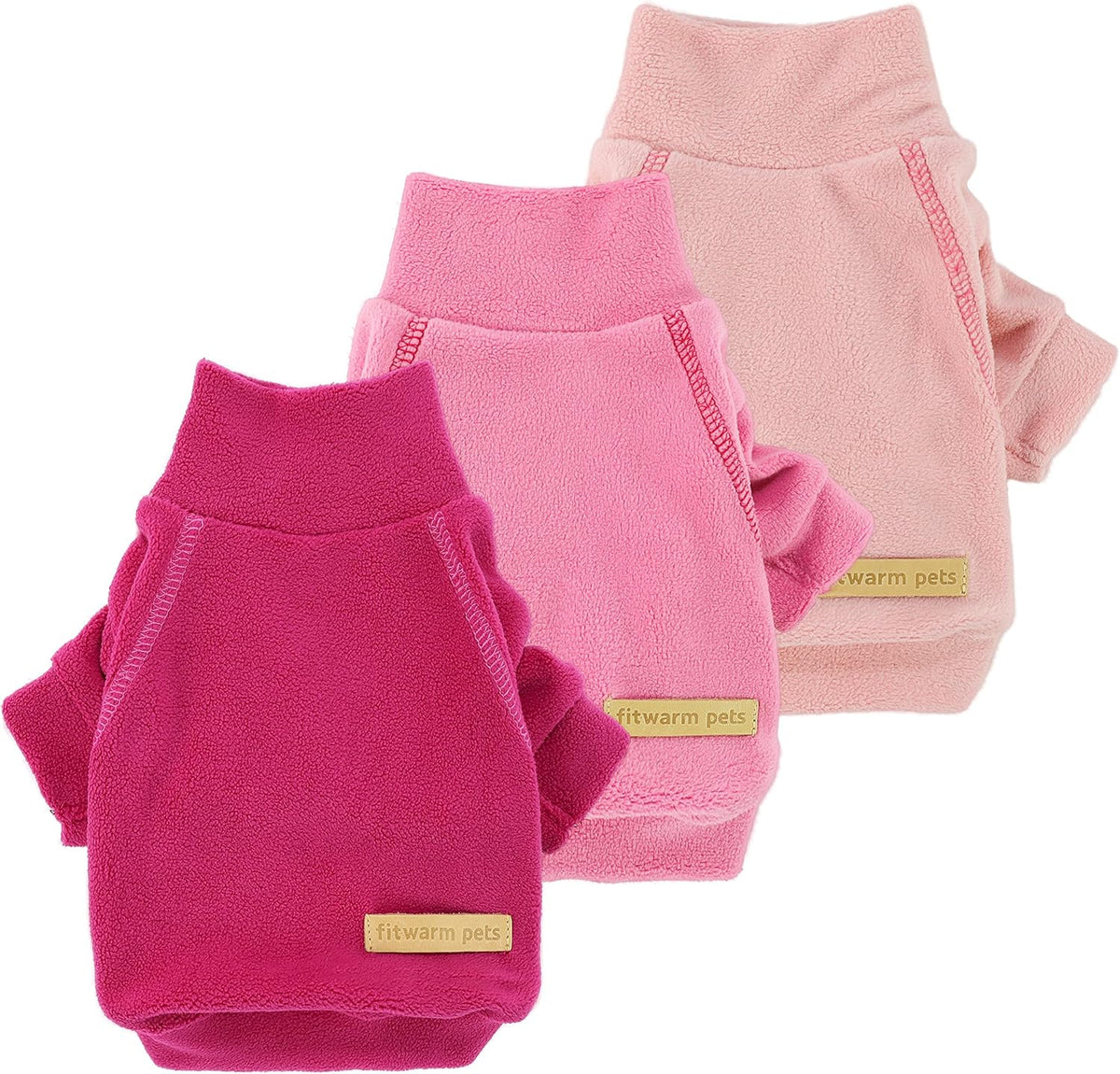 Fitwarm Classic Fleece Dog Sweater, Turtleneck Sweatshirt, Winter Clothes - Small Dogs Girl, Cat Apparel - Pink, Rose, Baby Pink, XS