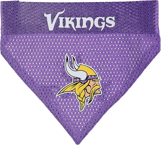 Pets First NFL DOG BANDANA - MINNESOTA VIKINGS REVERSIBLE PET BANDANA. 2 Sided Sports Bandana with a PREMIUM Embroidery TEAM LOGO, Large/X-Large. - 2 Sizes & 32 NFL Teams available