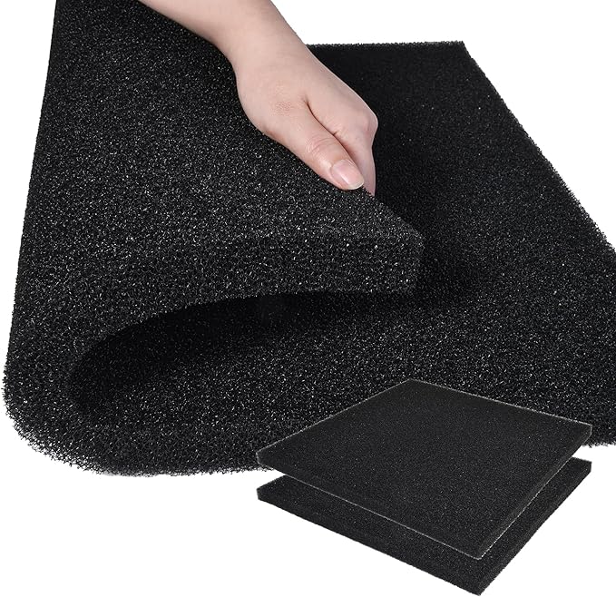 Hipanda 2 Pack Aquarium Bio Filter Sponge Pad 20"x20"x1",30PPI, Bio Filter Media Foam Pad Sponges, Cut-to-Size Open Cell Foam Sheet for Fish Tank