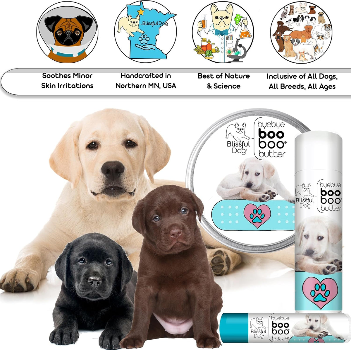The Blissful Dog 8 oz TIN Labrador Retriever Booboo Butter