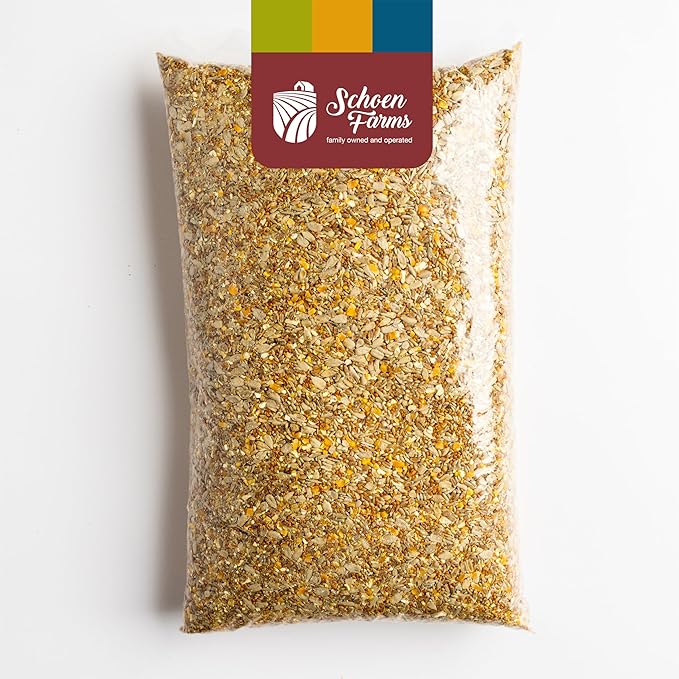 Schoen Farms Little Mess Wild Bird Food Mix – 10 lb Bag – No-Waste Seed Blend with Sunflower Hearts & Millet – Clean Backyard Feed for Finches, Jays & Cardinals