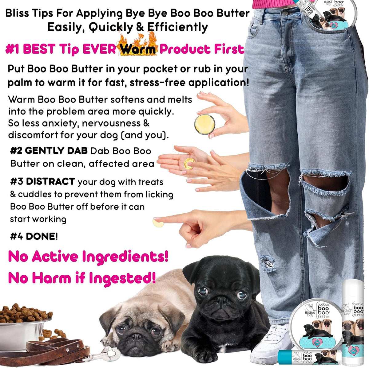 The Blissful Dog Pug Boo Boo Butter, 16 oz.