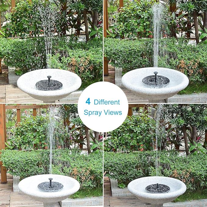 Solar Fountain for Bird Bath, Solar Powered Fountain Pump 1.5W Solar Water Fountain Floating Birdbath Water Pumps for Garden, Patio, Pond and Pool