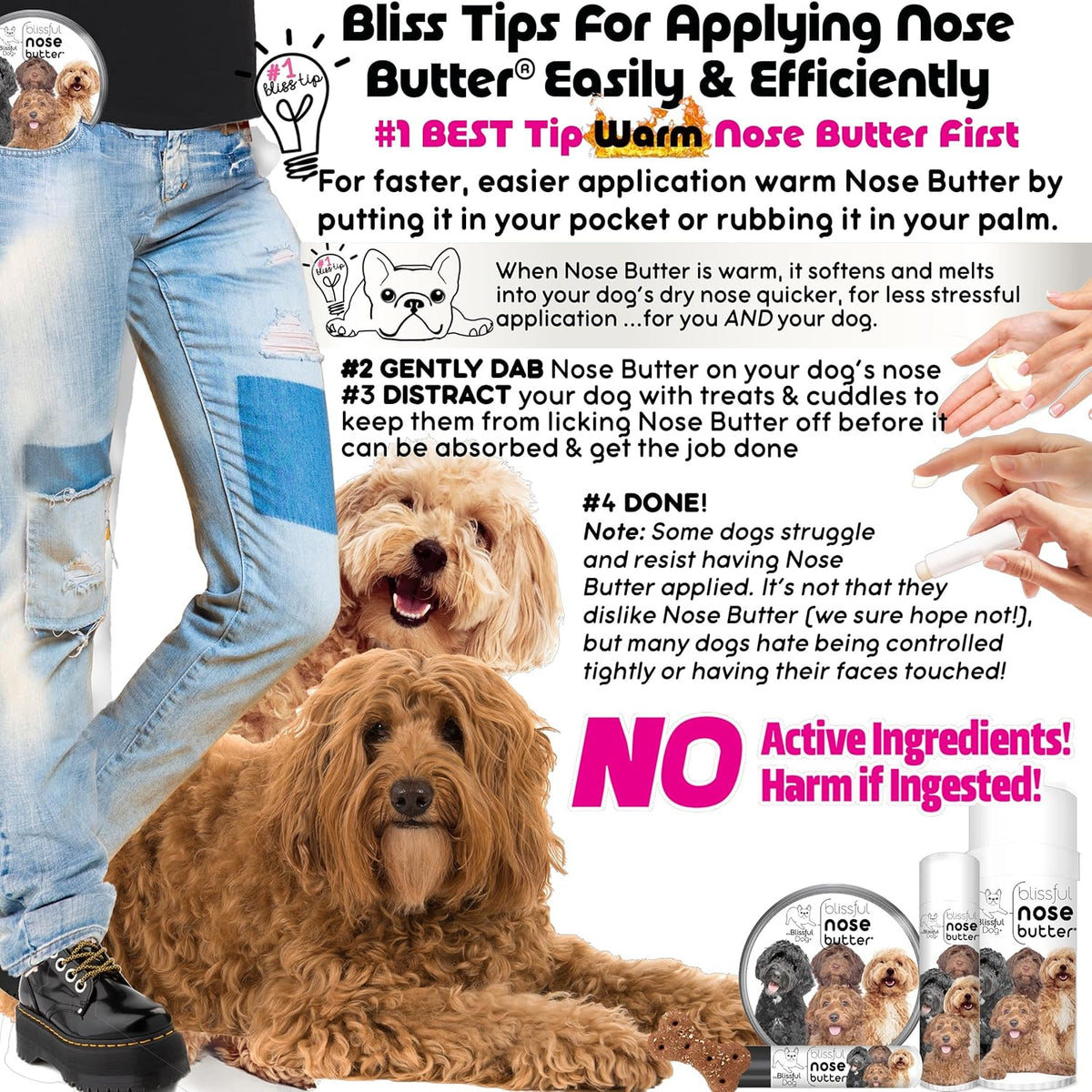 The Blissful Dog Labradoodle Unscented Nose Butter - Dog Nose Butter, 2 Ounce