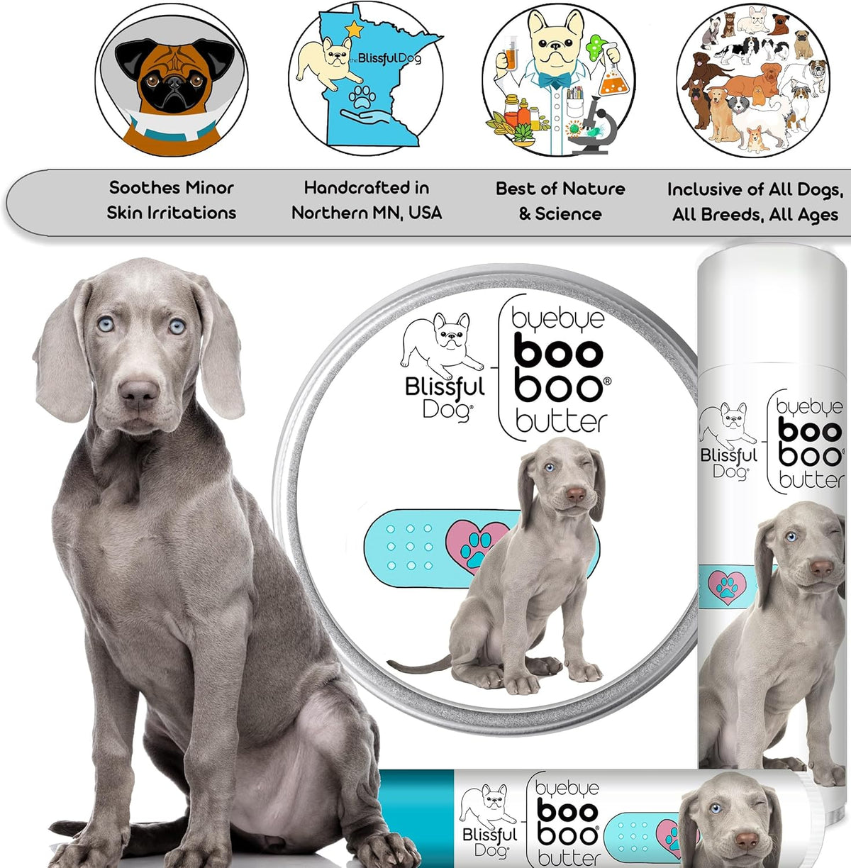 The Blissful Dog .15 oz Tube Weimaraner Booboo Butter