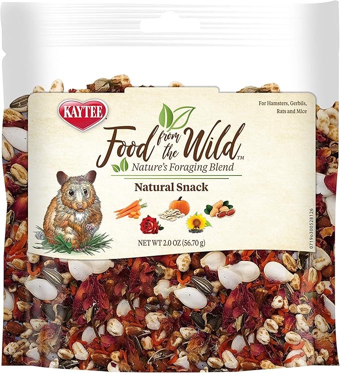 Kaytee Food from The Wild Natural Snack for Pet Hamsters, Gerbils, Rats and Mice, 2 Ounces