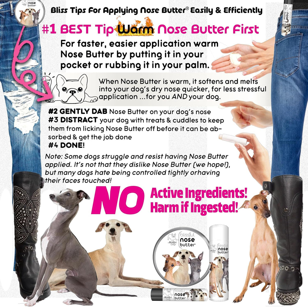 The Blissful Dog Italian Greyhound Unscented Nose Butter - Dog Nose Butter, 0.50 Ounce