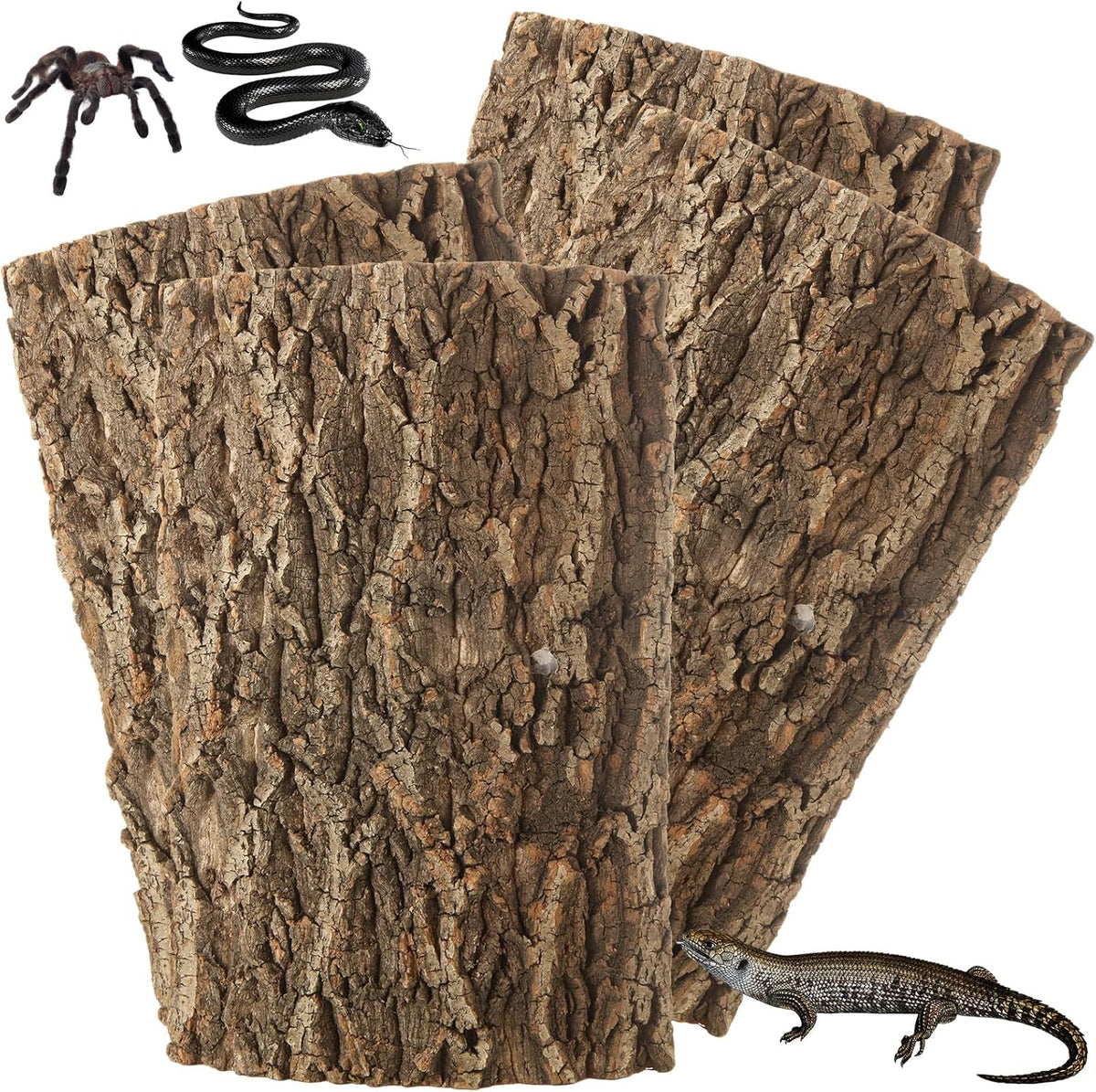 RHBLME 6 Pack Cork Bark for Reptiles, 11.8" L x 7.8" W Cork Bark for Terrarium, Reptile Tank Background Terrarium Backdrop Wall Decor Natural Reptile Climbing Mat