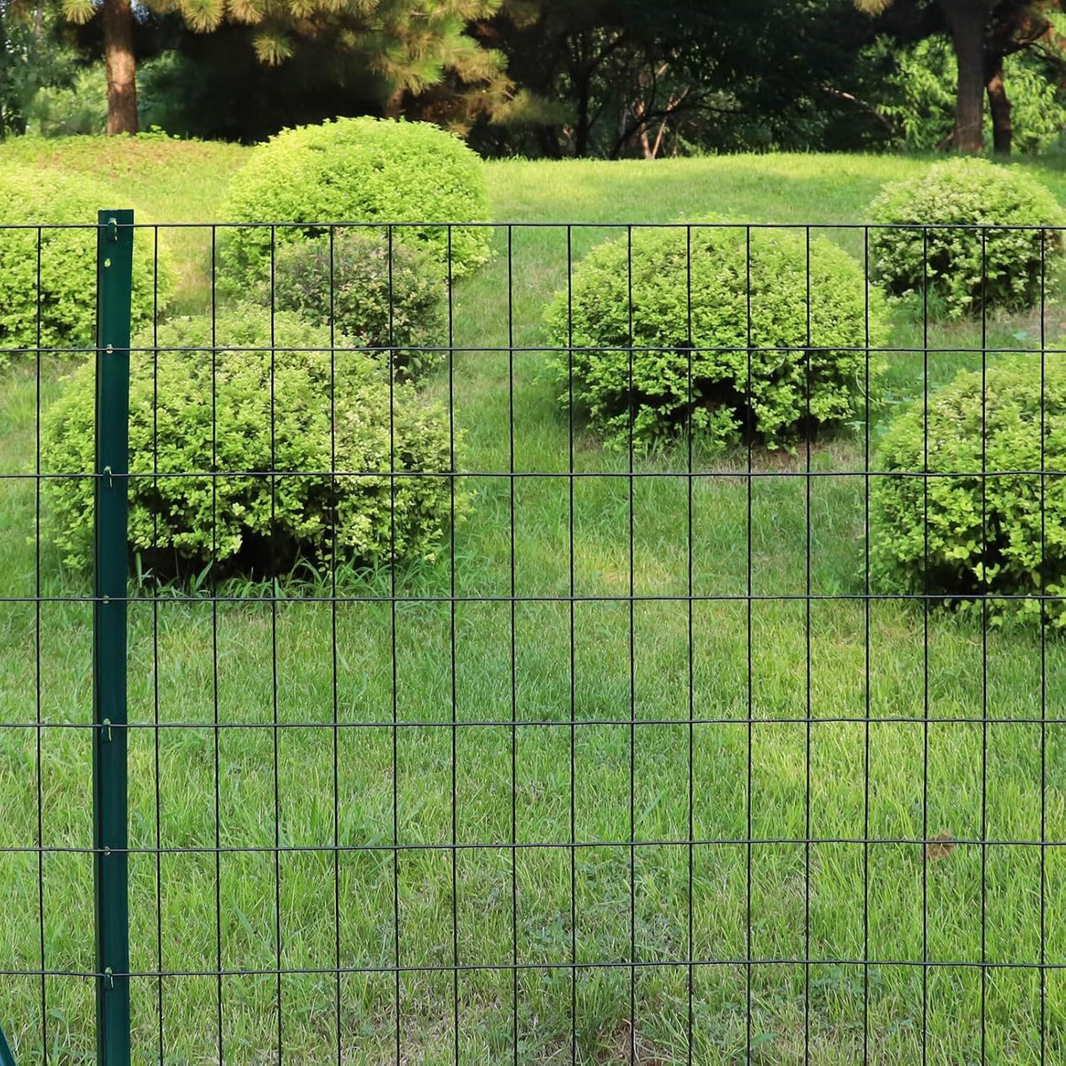 Black PVC Coated Welded Wire Fence 24 Inch x 50 Foot, 2 Inch x 4 Inch 14GA, Garden Border Fencing Roll Vinyl Coated Wire Mesh for Yard Vegetable Plant Protection Poultry Netting