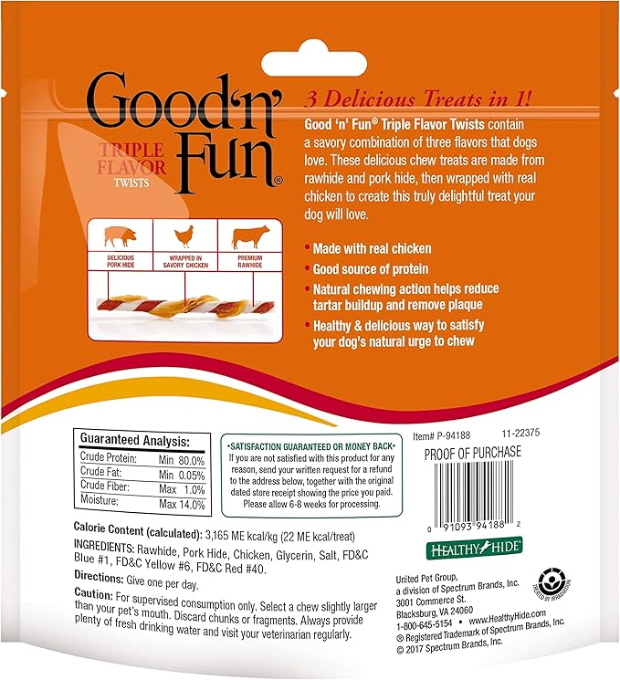 Good'n'Fun Good ‘N’ Fun Triple Flavor Twists, 70 Count (Pack of 12)