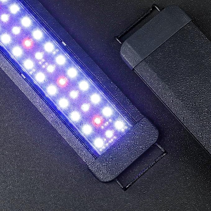 Pawfly 11W Aquarium LED Light for 12 to 18 Inch Fish Tanks Extendable Fish Tank Light with Full Spectrum Brilliant White Blue Red Lights with Daytime & Night Modes and Adjustable Brightness