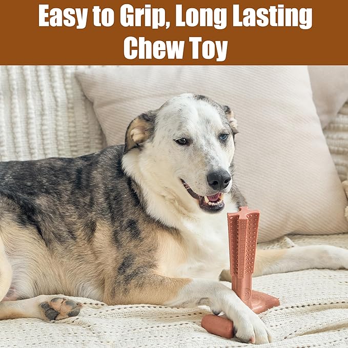 SPOT Bam-Bones Plus T Bone - Bamboo Fiber & Nylon Dog Chew Toy for Moderate to Aggressive Chewers, Non-Splintering, Long-Lasting, 7in Beef Flavor, for Adult Dogs & Teething Puppies Under 90lbs