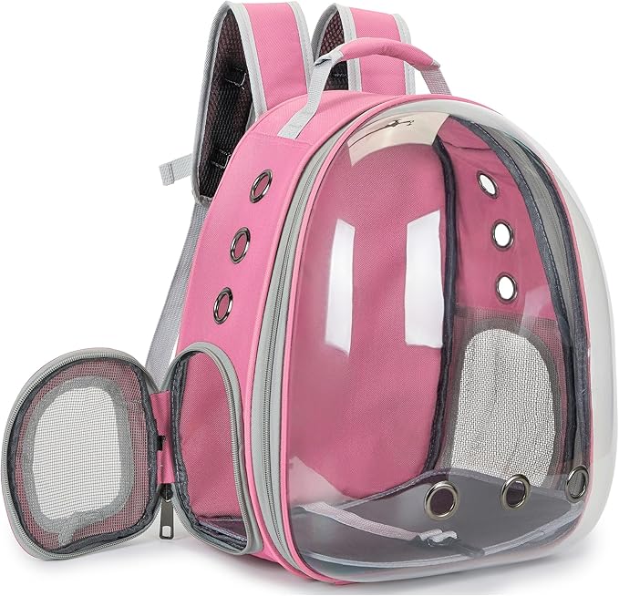 Cat Bubble Backpack Carrier for Small Medium Dogs Cats Carrying Bag, Airline Approved Pet Travel Carrying Bag Dog Hiking Walking Outdoor Backpack (Pink)