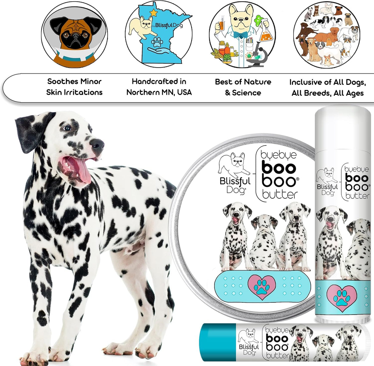 The Blissful Dog Dalmatian Boo Boo Butter, 0.50-Ounce