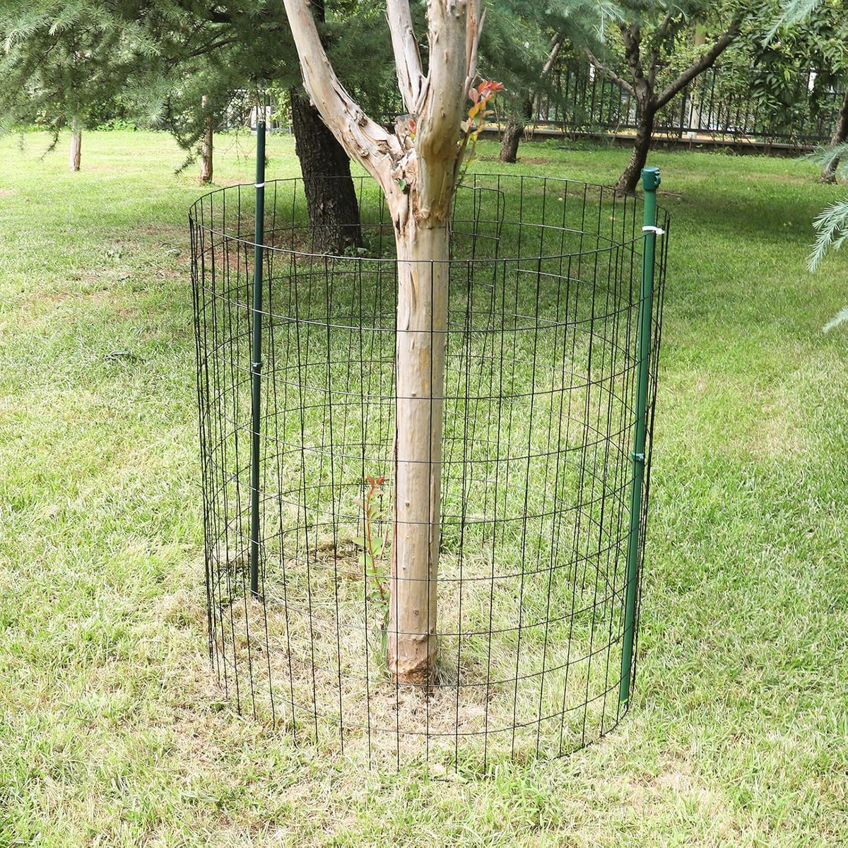 Black PVC Coated Welded Wire Fence 36 Inch x 50 Foot, 2 Inch x 4 Inch 15GA, Garden Border Fencing Roll Vinyl Coating Metal Wire Mesh Hardware Cloth for Yard Vegetable Plant Protection