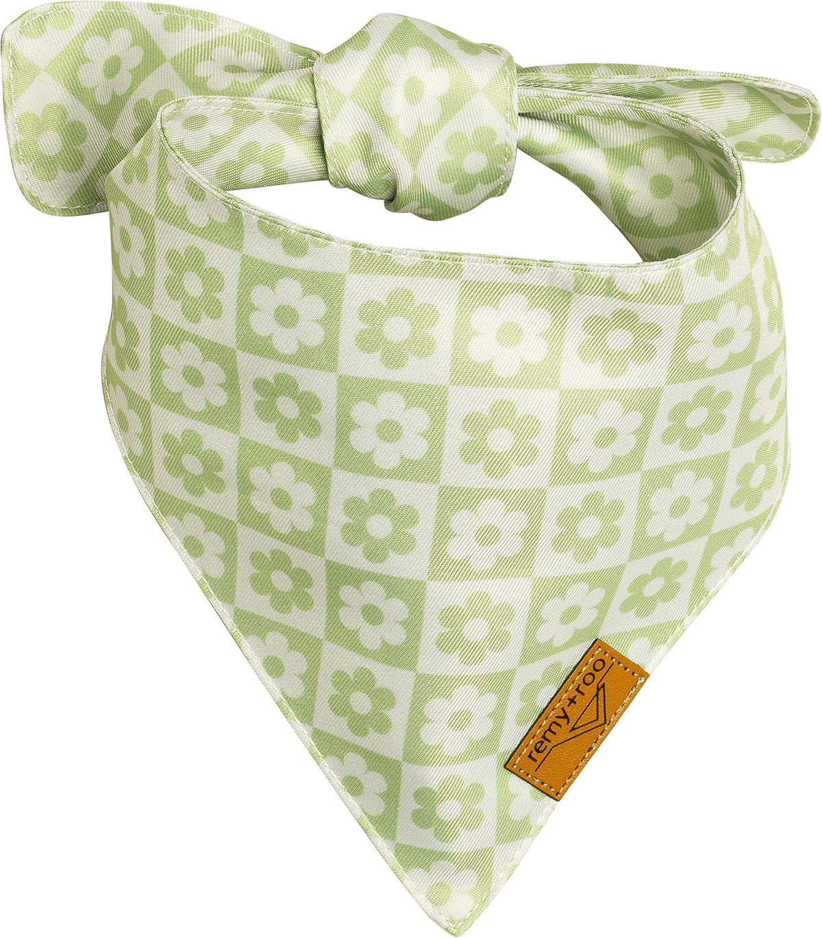 Remy+Roo Small Spring Dog Bandanas - 4 Pack Daisy Set | Premium Durable Adjustable Polyester Fabric | Patented Shape Girl Dog Bandana, Floral Dog Bandana