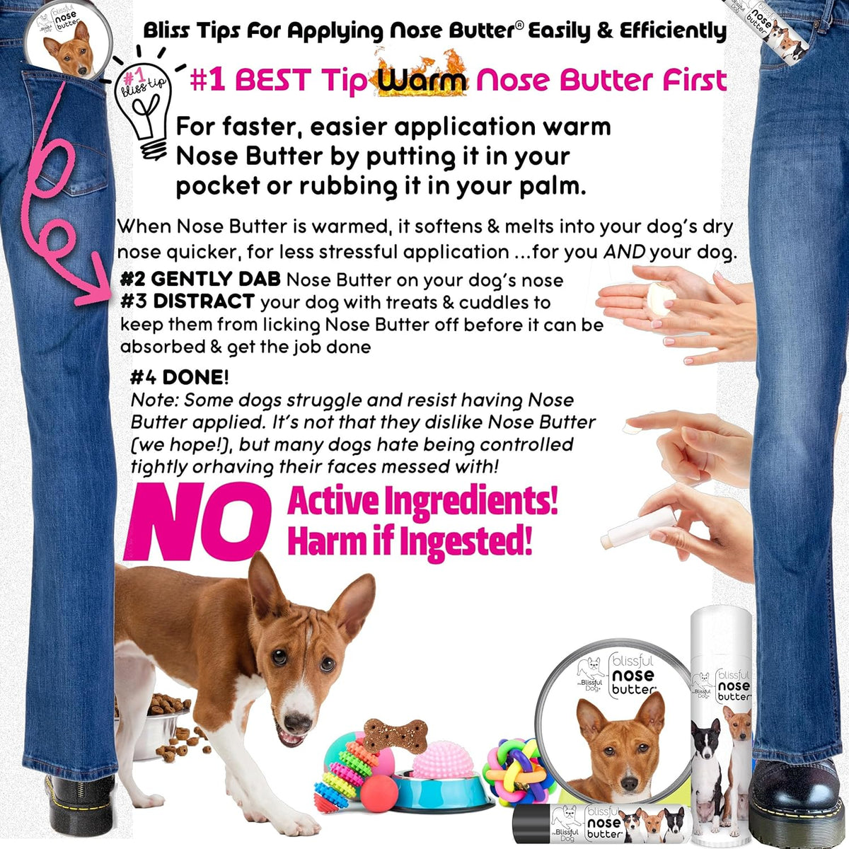 The Blissful Dog Basenji Unscented Nose Butter - Dog Nose Butter, 0.15 Ounce