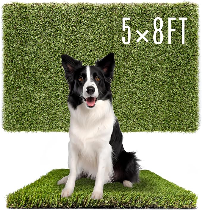 Dog Grass Pads 5 x 8 FT Artificial Grass Pee Pads for Dogs Potty Fake Grass Rug Turf Mat for Dogs Training Indoor Outdoor Garden Lawn Artificial Grass Rug