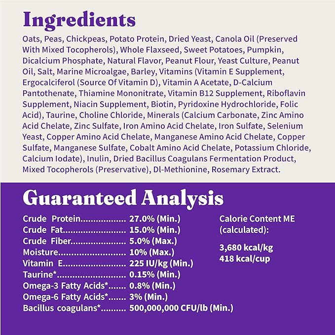 Halo Holistic Vegan Dog Food, Plant-Based Peanut Butter Recipe, Dry Dog Food, Complete Digestive Health, Kibble for Adult Dogs, 10 lb Bag