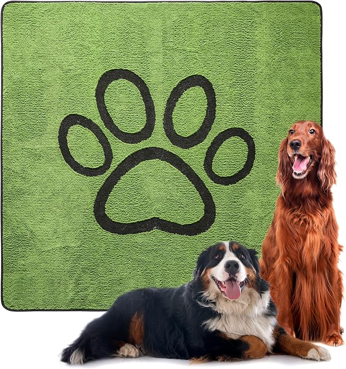Qeils Reusable Dog Pee Pads, 1 Pack Super Absorbent & Leakproof Washable Puppy Pads with Soft Green Top Layer, for Potty Training, Crates, Couch, Car Seats & Pet Beds, 72"x 72"