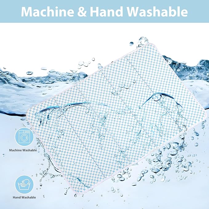 Dog Cooling Mat for Small Dogs - 24x18 Orthopedic Memory Foam Pet Pad for Summer, QMAX>0.5, Washable Premium Comfort Crate Pad for Your Furry Companion, Blue