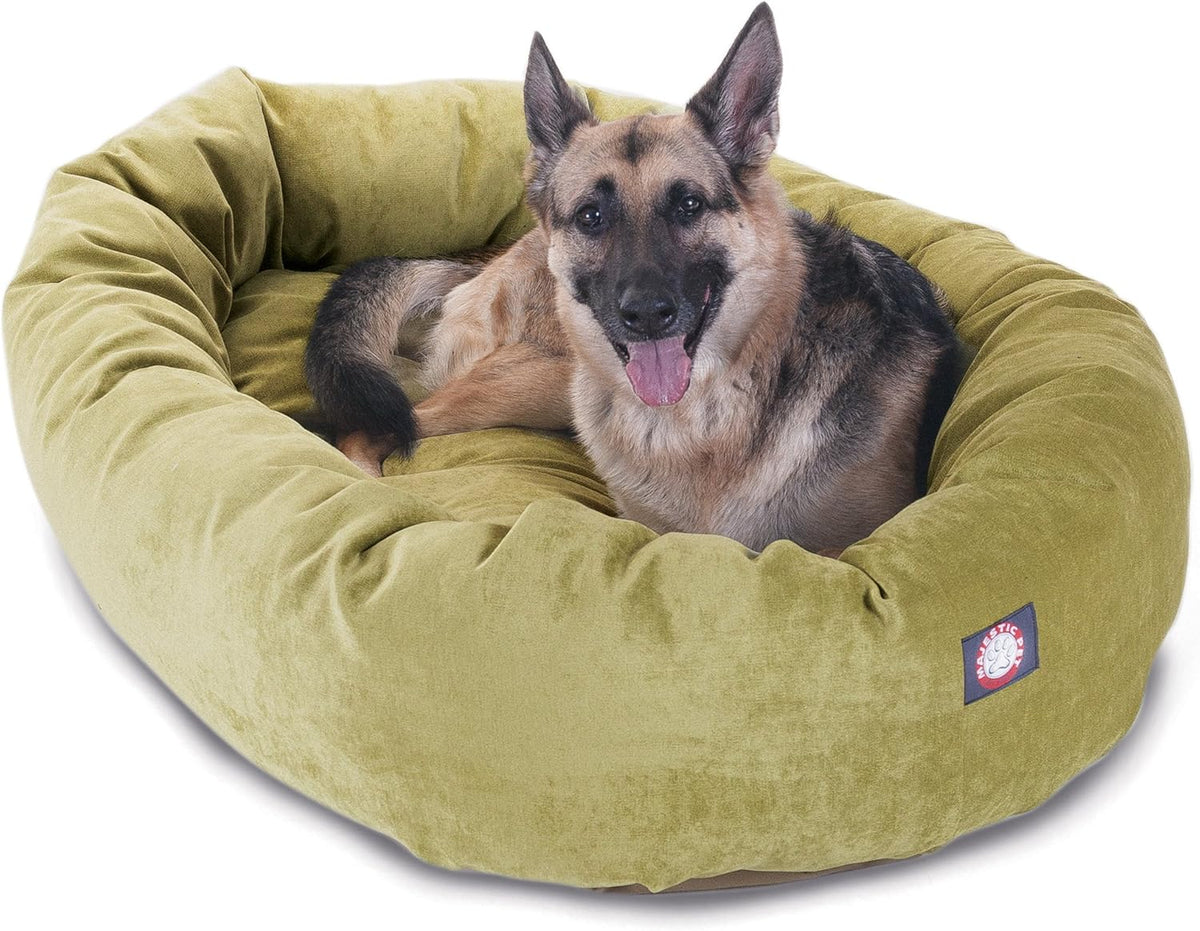 Majestic Pet Villa 52 Inch Shredded Memory Foam Dog Bed for X-Large Sized Dogs 52x35x11 Inch–Orthopedic Dog Bed with Removable Washable Cover-Washable X-Large Pet Bed with Head Support-Apple