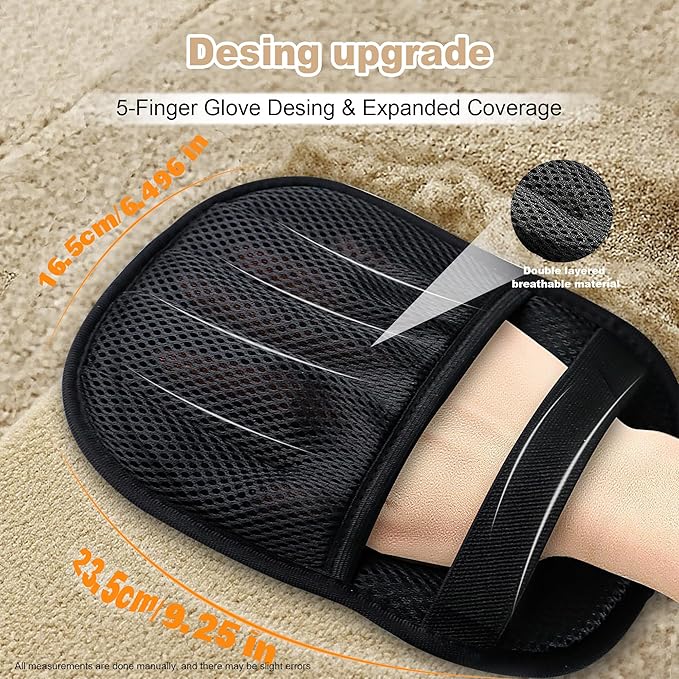 4PCS Pet Hair Removal Glove for Cats & Dogs, Upgraded Five-Finger Electrostatic Pet Hair Remover Glove, Reusable Magic Brush Pet Hair Removal Tool for Laundry, Couch, Carpet & Car Seat