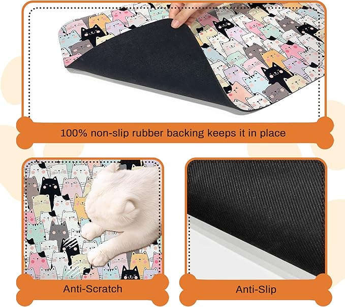 Pet Feeding Mat for Floors Waterproof Dog Mat for Food and Water Absorbent Quick Dry Non Slip mat for Cat Bowls