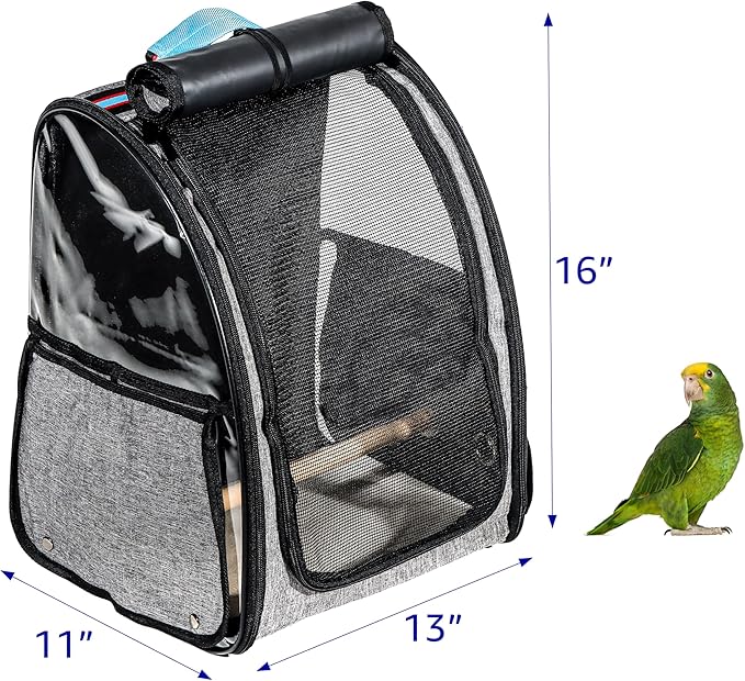 Trademark Innovations Bird Backpack, Bird Carrier Travel Cage, Portable Bird Cage, Bird Backpack Carrier