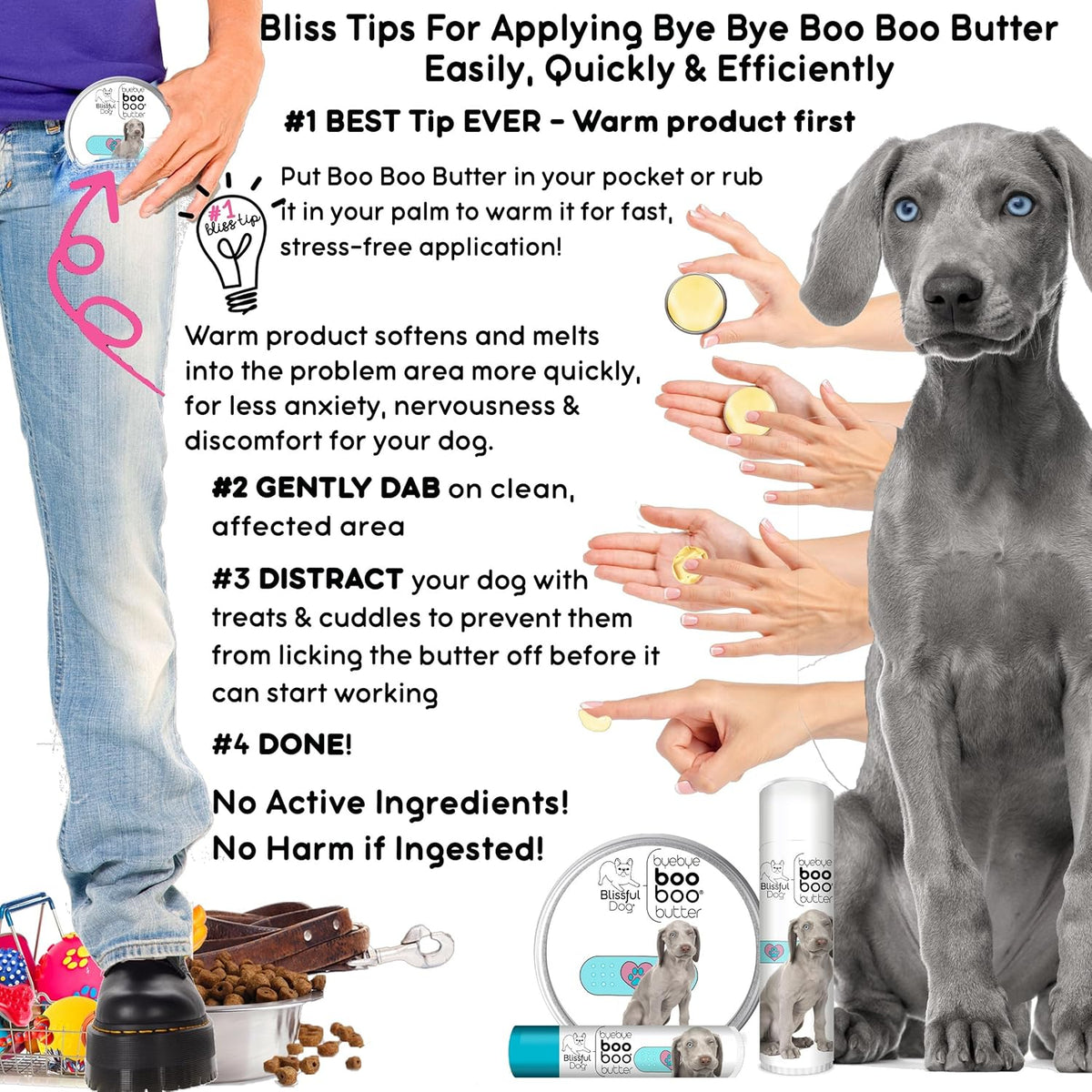 The Blissful Dog .15 oz Tube Weimaraner Booboo Butter