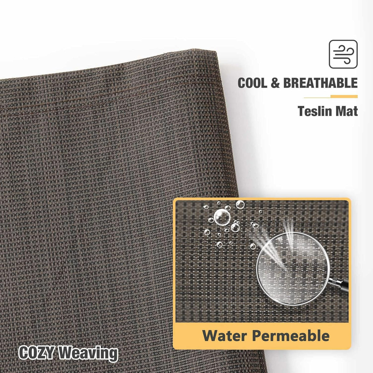 Veehoo Chew Proof Elevated Dog Bed - Cooling Raised Pet Cot - Silver Aluminum Frame and Durable Textilene Mesh Fabric, Unique Designed No-Slip Feet for Indoor or Outdoor Use, Brown, Medium, CWC2003