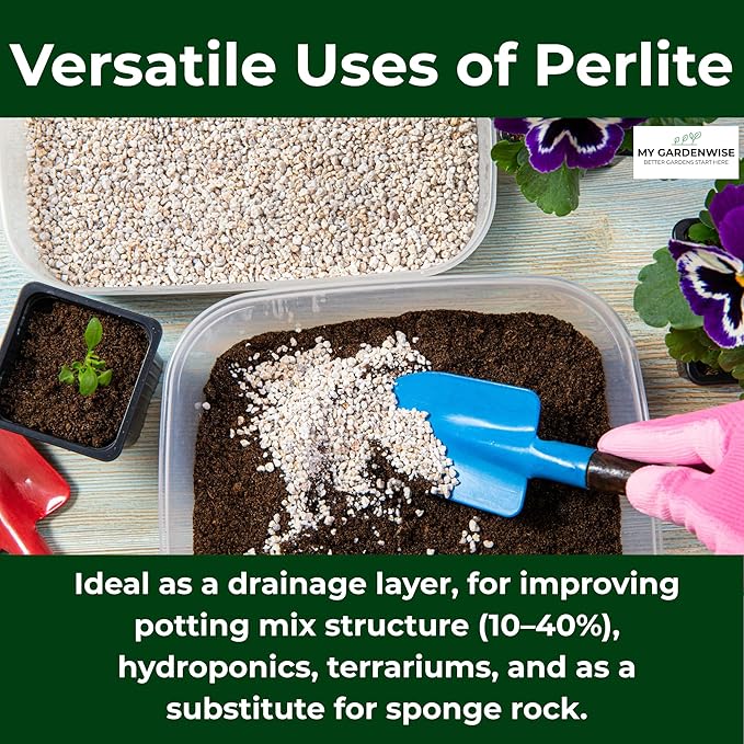 Perlite for Plants, Coarse and Chunky Horticultural Perlite, Organic Perlite for Gardening Indoor & Outdoor, Perlite Bulk Bag, Made in USA (20 quarts)
