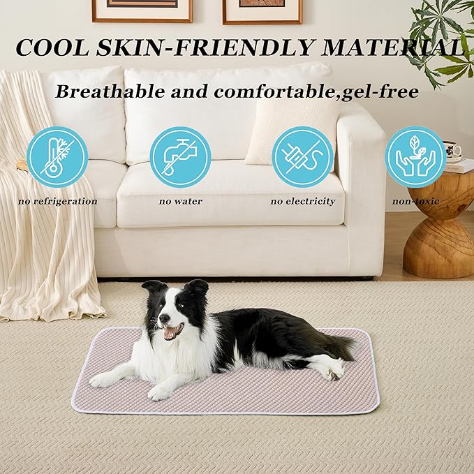MICROCOSMOS Pet Cooling Mat & Sleeping Pad- Breathable Bubble Surface, EZ Clean. Keep Cooling for Pets, Kids and Adults in Summer.(Brown, 48" x 24")