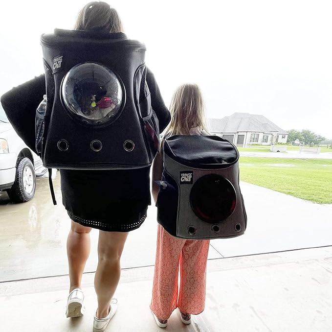Fat Cat Backpack Carrier - Airline Approved Cat Carrier with Space Capsule Bubble for for Small Cats, Kitten - Premium Grey Heather Cat Carrier Backpack for Outdoor, Travel, Hiking, Pet Supplies