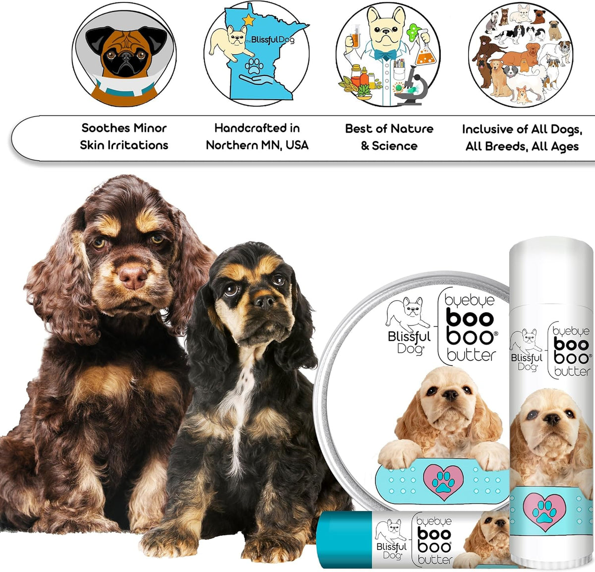 The Blissful Dog 4 oz TIN Cocker Spaniel Booboo Butter