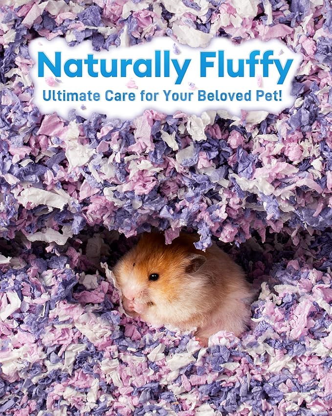 BUCATSTATE Hamster Bedding 15L, 99% Dust-Free Guinea Pig Paper Bedding Odor Control Paper Bedding, Cozy Small Animal Bedding for Rabbit Rat Syrian Dwarf Hamsters Gerbils (Lavender)