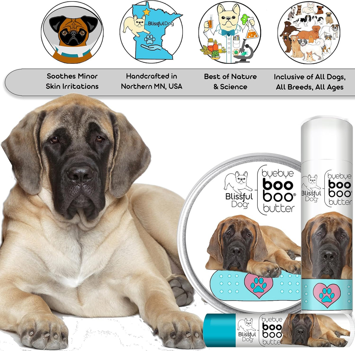 The Blissful Dog .15 oz Tube Mastiff Booboo Butter