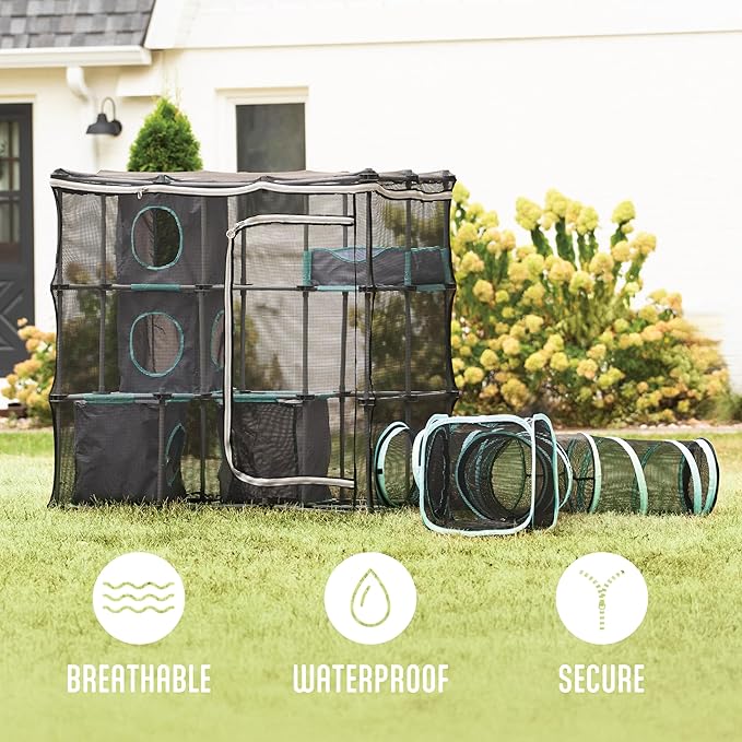 Kitty City Outdoor Catio Furniture and Play Kits for Cats, Outdoor Mega Kit