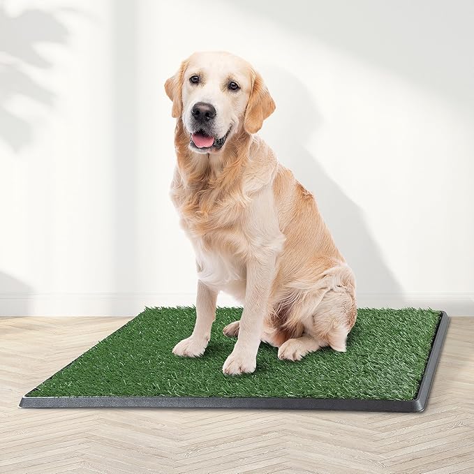 Artificial Grass Puppy Pee Pad for Dogs and Small Pets - Set of Three 30x20 Inch, Reusable 3-Layer Turf Pads for Dogs - Indoor and Outdoor Fake Grass Potty Pet Supplies by PETMAKER
