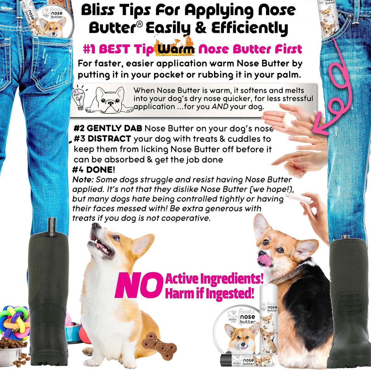 The Blissful Dog Corgi Unscented Nose Butter, 2-Ounce